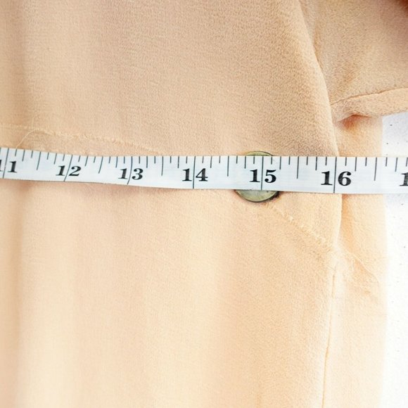 SWILDENS Dress Peach Orange Shift Mini 1 XS Ruffle Pleated‎ Sheer Raglan Solid - Picture 6 of 10
